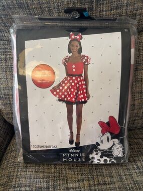 NWT Disney Minnie Mouse Red & White Polka Dot Costume with Bow Headband